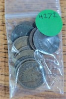 APPROX 10 MIXED DATE INDIAN HEAD CENTS