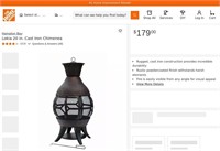 E2096  Hampton Bay Lokia 20 in. Cast Iron Chimenea