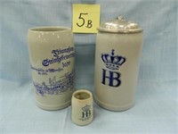 (2) German Steins (8") & Mini Stein