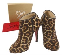 Christian Louboutin Leopard Print Ankle Boots 36