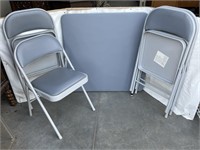 Folding card table & 4 chairs