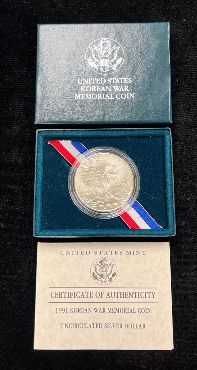 1991 D Korean War Memorial Silver Dollar