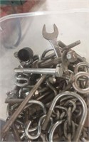 Box of u Bolts, and hooks and more