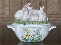 Horchow Italian Ceramic Bunny Tureen