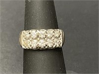 Vintage 14 KT WG Wide Ladies Diamond Band