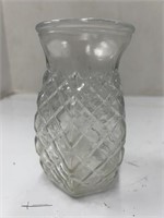 Vintage Honeycomb Clear Glass Flower Vase