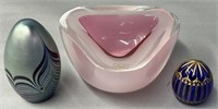 Murano Art Glass Bowl; Faberge Egg & Eickholt