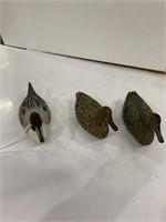 (3) Small Wooden Duck Decoys