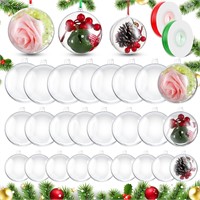 100 Pcs Clear Christmas Ornaments  3 Sizes