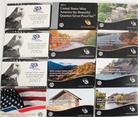 12 United States Mint Silver Quarters Proof Sets