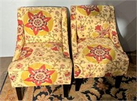 Pair of Decorative Upholstered Slipper Chairs