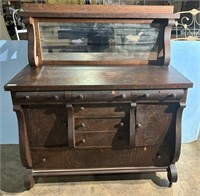 Antique Empire Style Oak Buffet