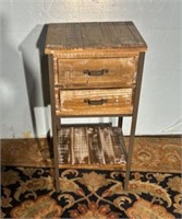 Decorative Distressed Wood Side Table