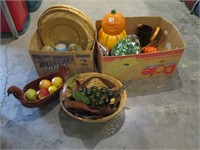 Harvest Decor, Plastic Fruit, Jars, Baskets, Misc