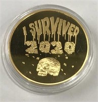 I Survived 2020 Coin Gold Toned