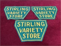 3 Large Stirling Variety Store Jersey Patches