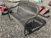 WICKER PATIO BENCH