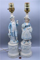 Pair Colonial Figurine Lamps Made in Japan