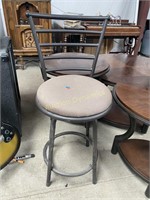 Single Bar Stool, Metal, Fabric Seat