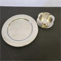 Stainless Steel plates & gravy boat
