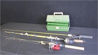 (3) Fishing Rods & (1) Tackle Box
