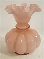 Pink art glass vase