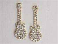 14kt Gold Diamond "Solid" Guitar Earrings