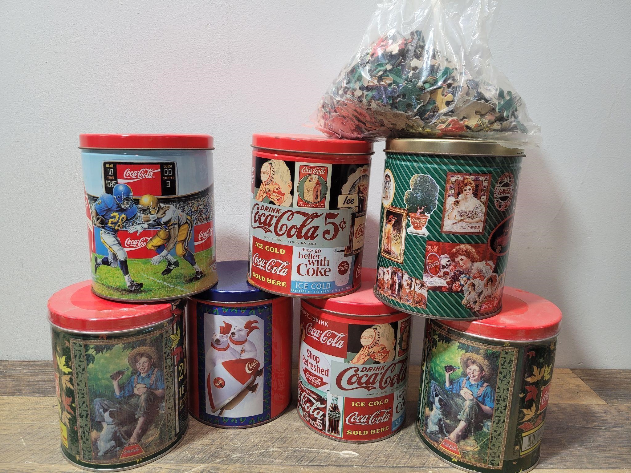 Coca-Cola Tins w/Puzzles