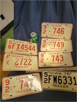 Lot of IA 1970s Trailer License Plates