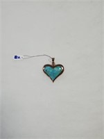 Wt 17.87g - Timna copper w/turquoise pendant