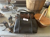 Vintage purses and Asian wood shoes
