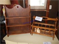 Wood shelf & madazine rack