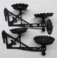Pair of Cast Iron Wall Sconce Lamp Brackets