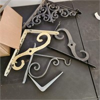 Wall-mounted shelf brackets, various styles