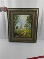 Impressionistic painting on stretched canvas