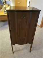 Antique walnut  record or sheet music cabinet.