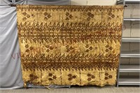 Vintage Tapa Cloth Tribal Tapestry - Approx 8'x12'