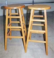 Two Wood Stools