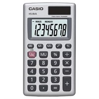 Casio HS8VA Solar Pocket Calculator - Silver
