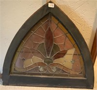 Antique Arched Stained Glass Window