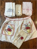 Vintage Apron & Embroidered Napkins