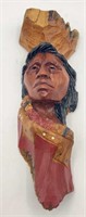 Native American Wooden Carved Bust