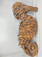 Huge handmade driftwood seahorse