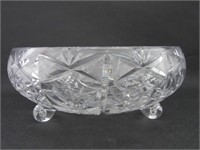 Large Crystal Footed Bowl 4"H x 10.5"D