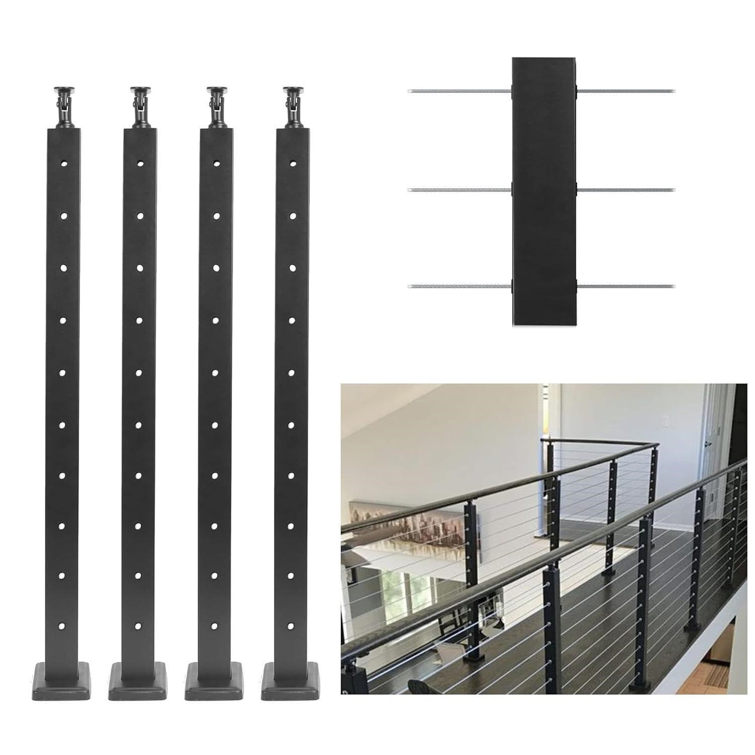 4Pack Cable Railing Post Stainless Steel