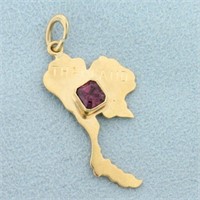 1/2ct Ruby Thailand Shaped Pendant in 18K Yellow G