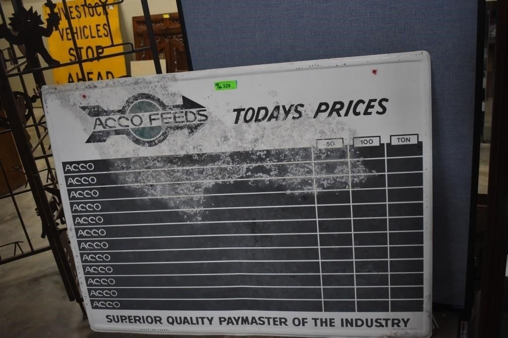 Acco Feeds Todays Prices Metal Sign 48x36