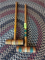 2 vintage croquet mallets