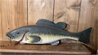 Fish Carving Wood And Metal 23.5 in Long