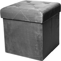 Red Co. Square Luxury Storage Ottoman with Padded